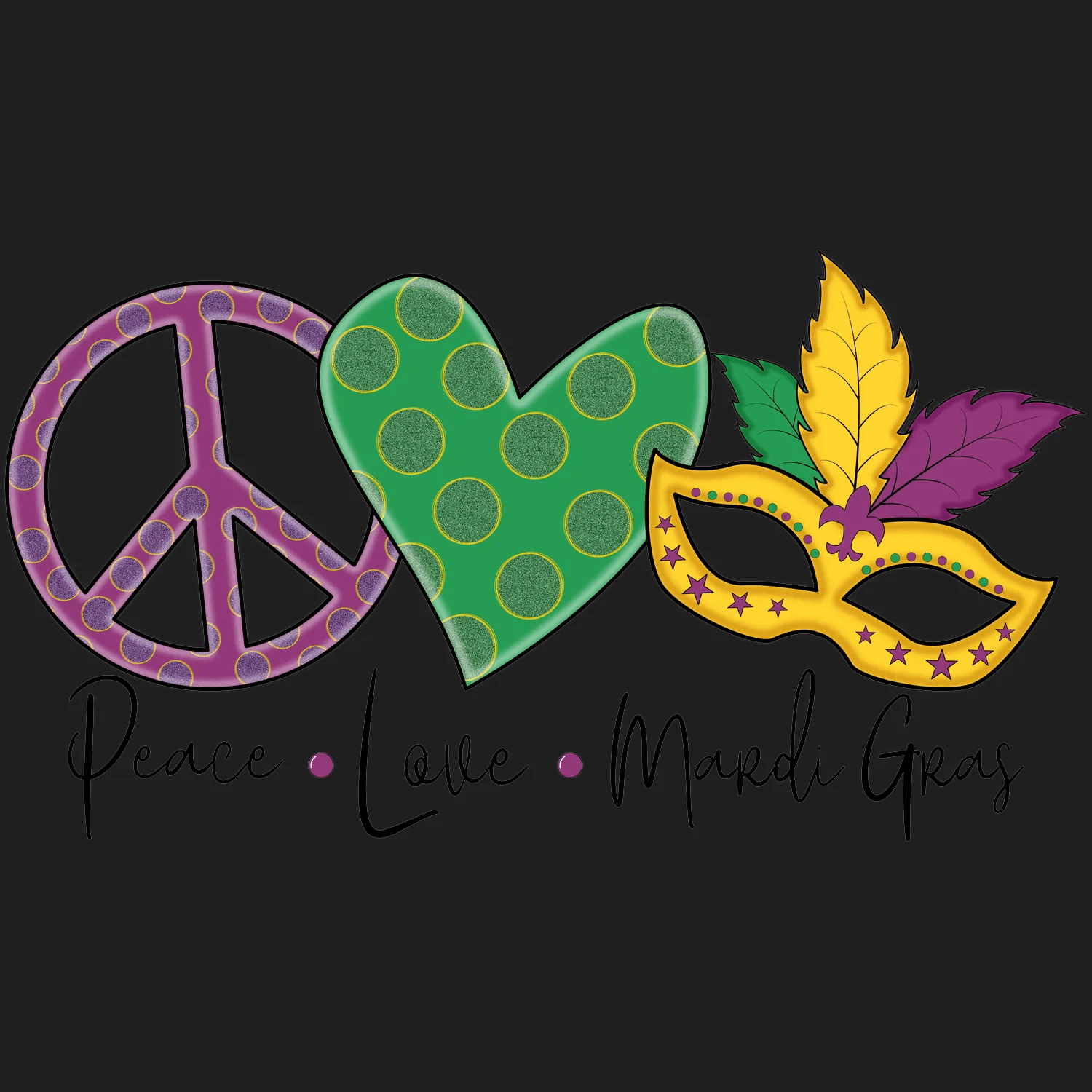 Mardi Gras Festivity - DTF Ready to Press - Heat Press Transfer