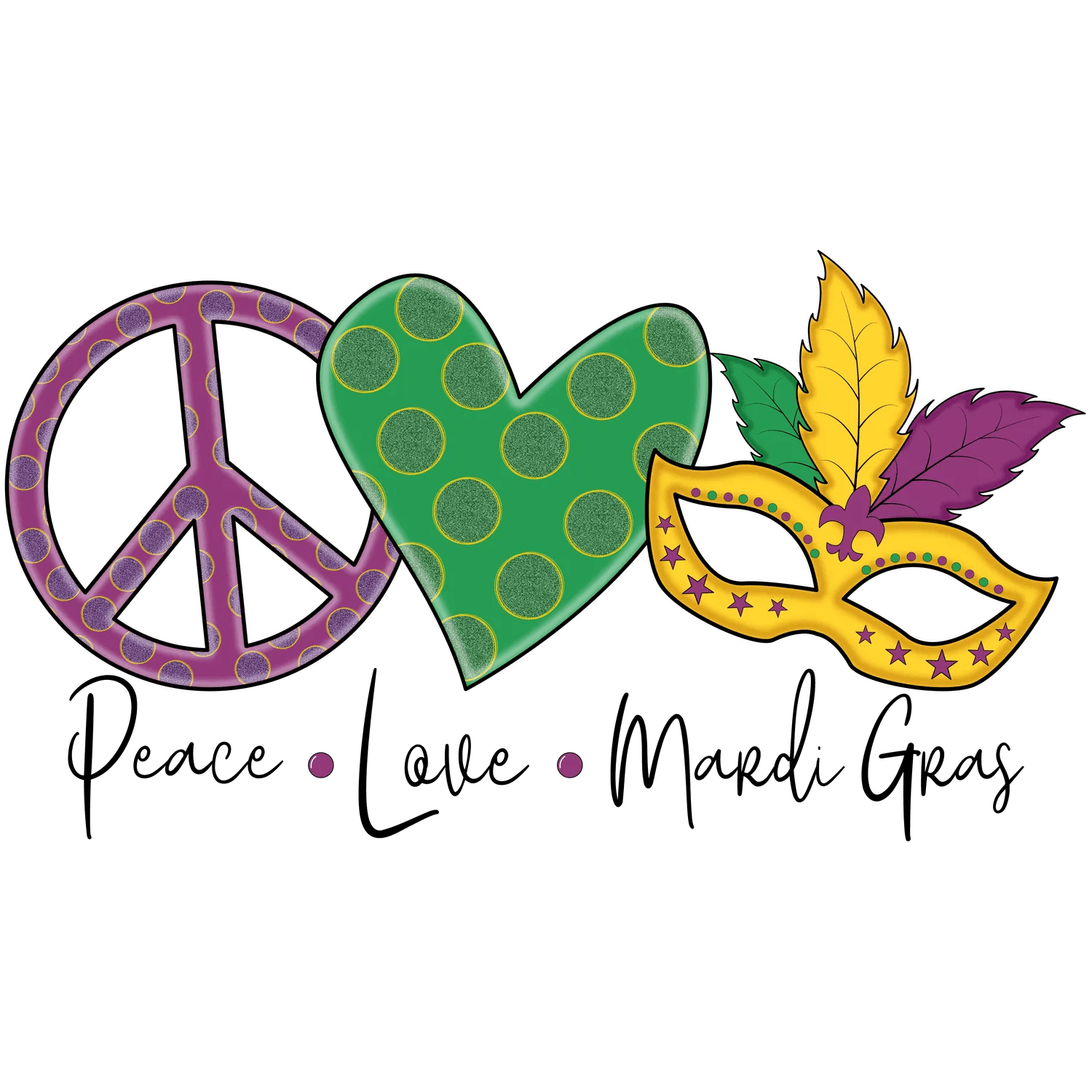 Mardi Gras Festivity - DTF Ready to Press - Heat Press Transfer
