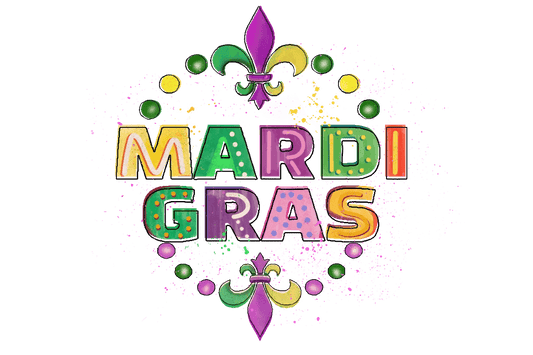 Mardi Gras Festivity - DTF Ready to Press - Heat Press Transfer
