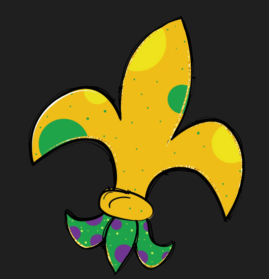 Mardi Gras Fleur-de-Lis - DTF Ready to Press - Heat Press Transfer