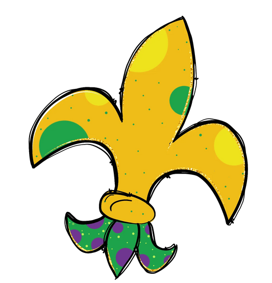 Mardi Gras Fleur-de-Lis - DTF Ready to Press - Heat Press Transfer