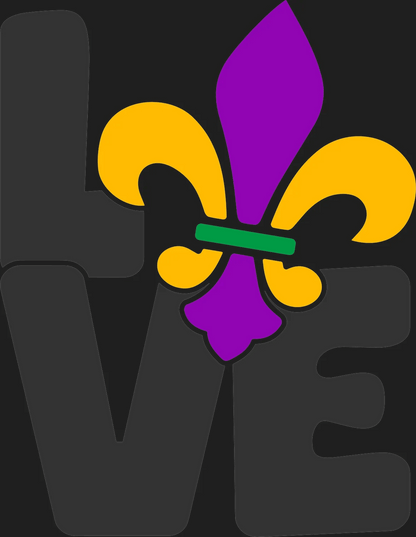 Mardi Gras Fleur-de-lis - DTF Ready to Press - Heat Press Transfer
