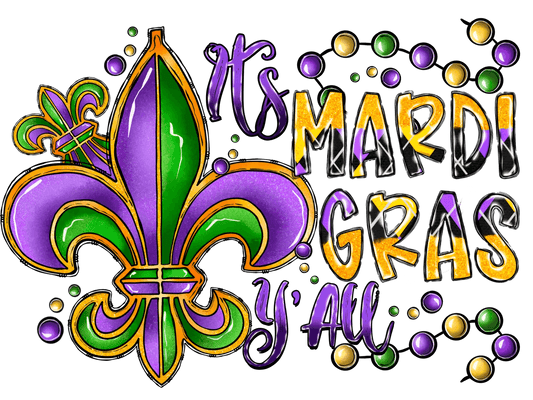 Mardi Gras Fleur-de-lis - DTF Ready to Press - Heat Press Transfer
