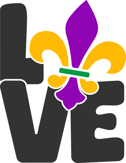 Mardi Gras Fleur-de-lis - DTF Ready to Press - Heat Press Transfer