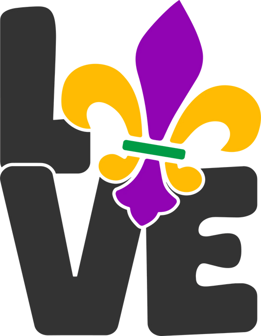 Mardi Gras Fleur-de-lis - DTF Ready to Press - Heat Press Transfer