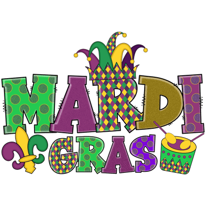 Mardi Gras Fun - DTF Ready to Press - Heat Press Transfer