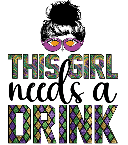 Mardi Gras Fun - DTF Ready to Press - Heat Press Transfer