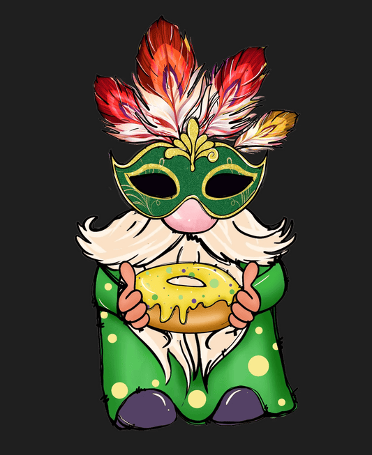 Mardi Gras Gnome - DTF Ready to Press - Heat Press Transfer
