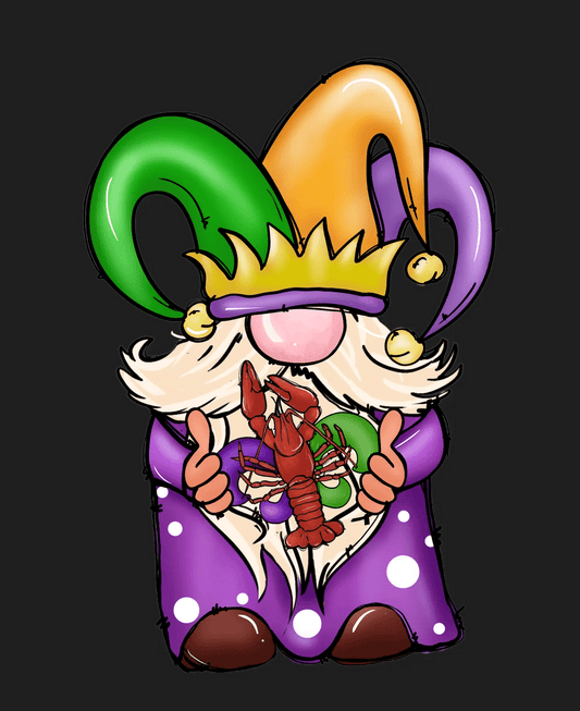 Mardi Gras Gnome - DTF Ready to Press - Heat Press Transfer
