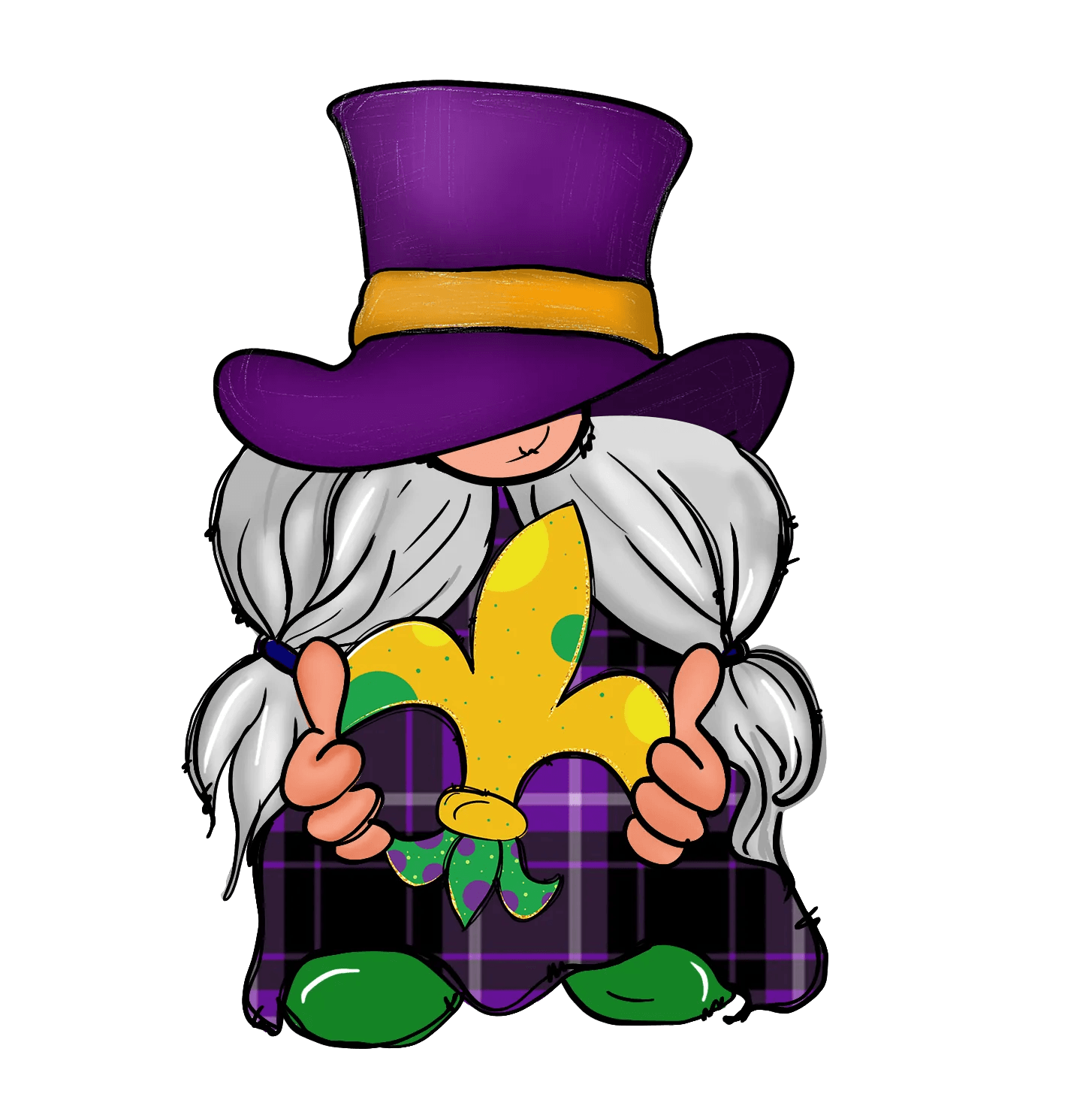 Mardi Gras Gnome - DTF Ready to Press - Heat Press Transfer