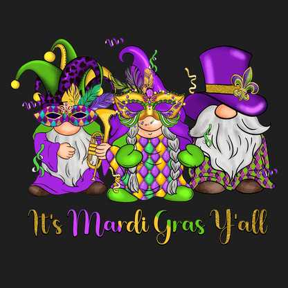 Mardi Gras Gnomes - DTF Ready to Press - Heat Press Transfer