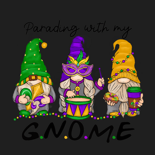 Mardi Gras Gnomes - DTF Ready to Press - Heat Press Transfer