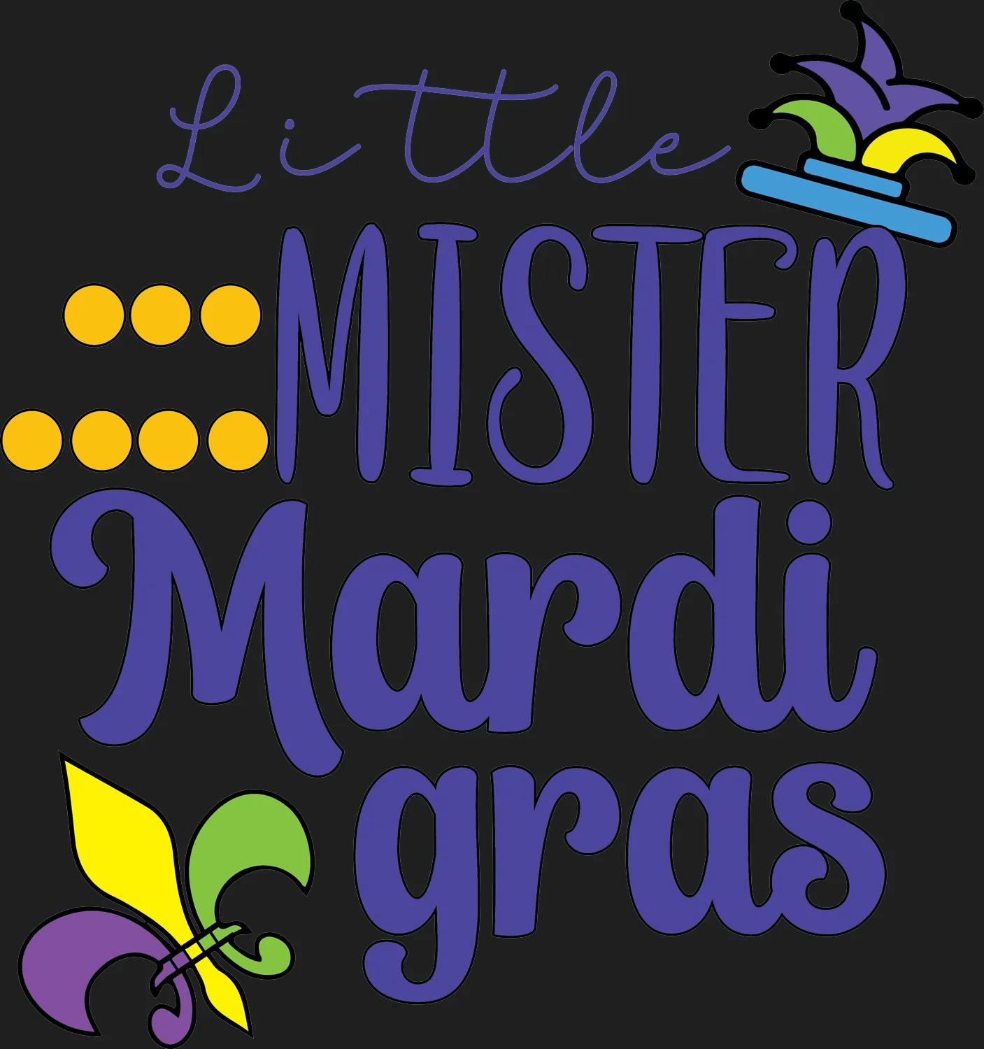Mardi Gras Kids - DTF Ready to Press - Heat Press Transfer