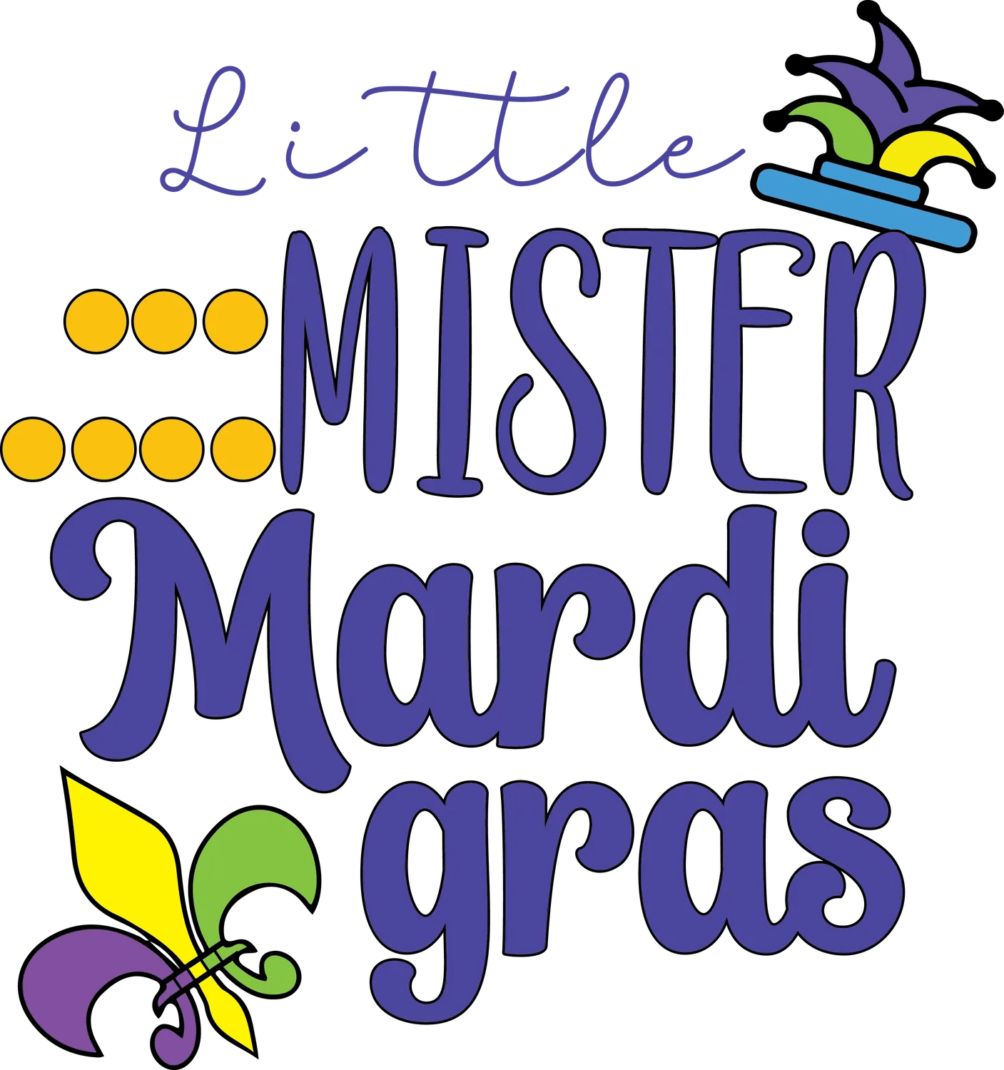 Mardi Gras Kids - DTF Ready to Press - Heat Press Transfer