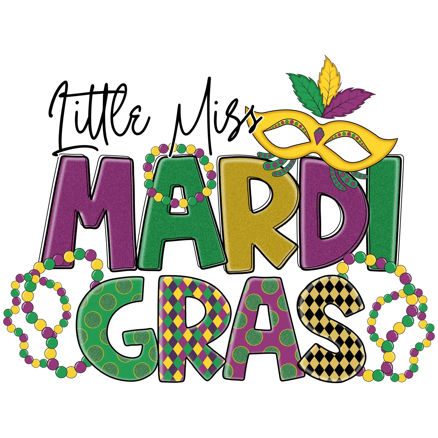Mardi Gras Kids - DTF Ready to Press - Heat Press Transfer