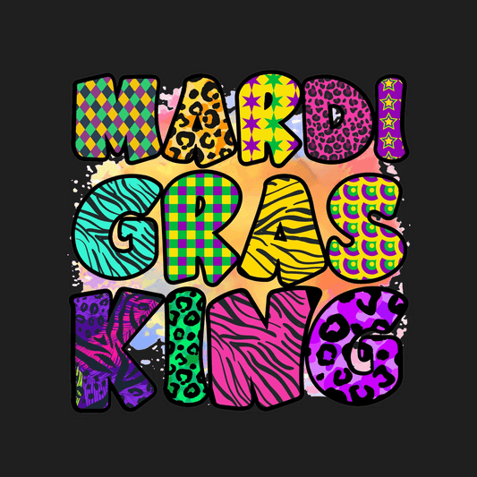 Mardi Gras King - DTF Ready to Press - Heat Press Transfer