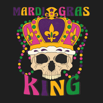 Mardi Gras King - DTF Ready to Press - Heat Press Transfer