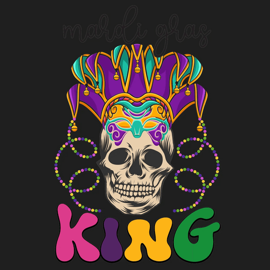 Mardi Gras King - DTF Ready to Press - Heat Press Transfer