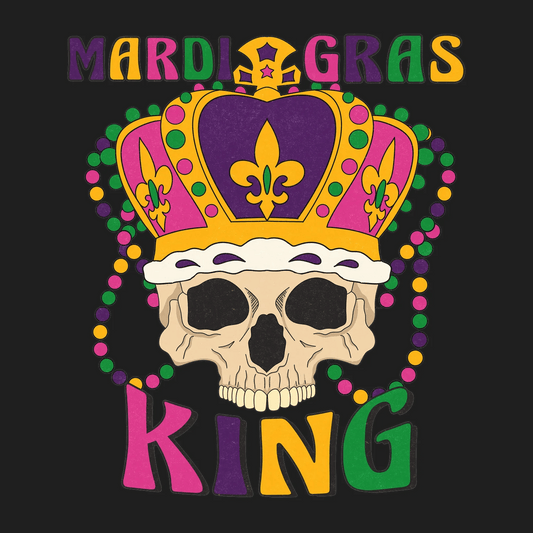 Mardi Gras King - DTF Ready to Press - Heat Press Transfer