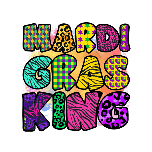 Mardi Gras King - DTF Ready to Press - Heat Press Transfer