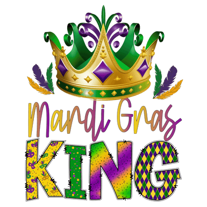 Mardi Gras King - DTF Ready to Press - Heat Press Transfer