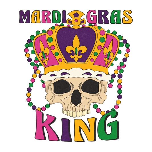Mardi Gras King - DTF Ready to Press - Heat Press Transfer