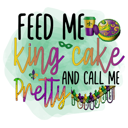 Mardi Gras King Cake - DTF Ready to Press - Heat Press Transfer