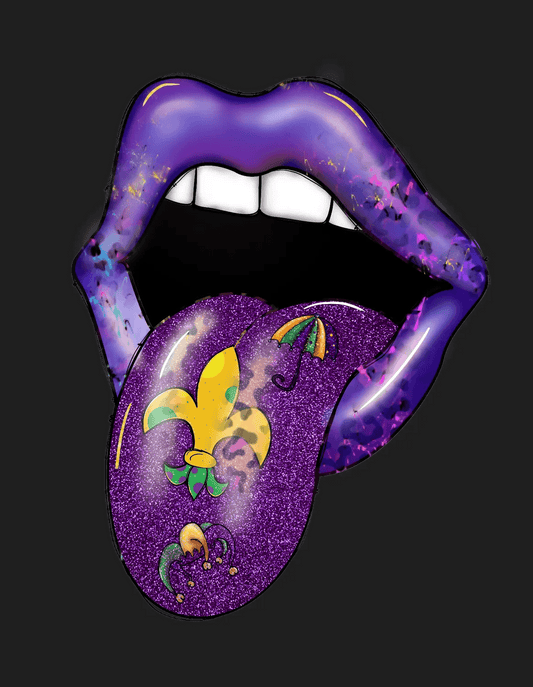 Mardi Gras Lips - DTF Ready to Press - Heat Press Transfer