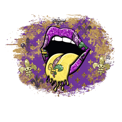 Mardi Gras Lips - DTF Ready to Press - Heat Press Transfer