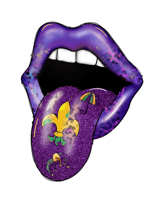Mardi Gras Lips - DTF Ready to Press - Heat Press Transfer