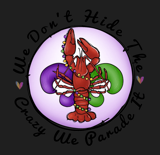 Mardi Gras Lobster - DTF Ready to Press - Heat Press Transfer