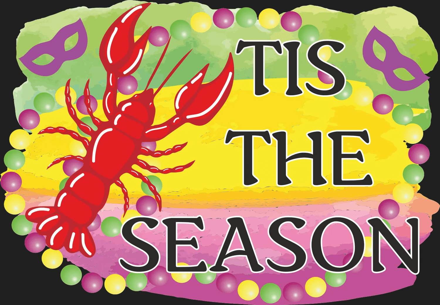 Mardi Gras Lobster - DTF Ready to Press - Heat Press Transfer