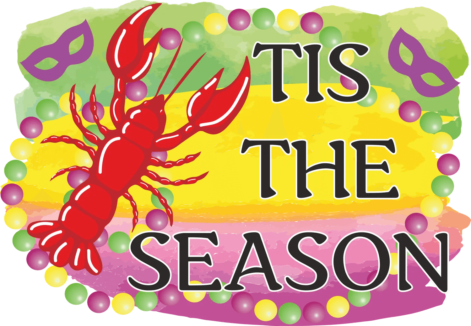 Mardi Gras Lobster - DTF Ready to Press - Heat Press Transfer