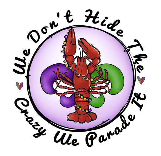 Mardi Gras Lobster - DTF Ready to Press - Heat Press Transfer