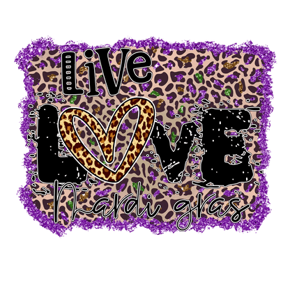 Mardi Gras Love - DTF Ready to Press - Heat Press Transfer