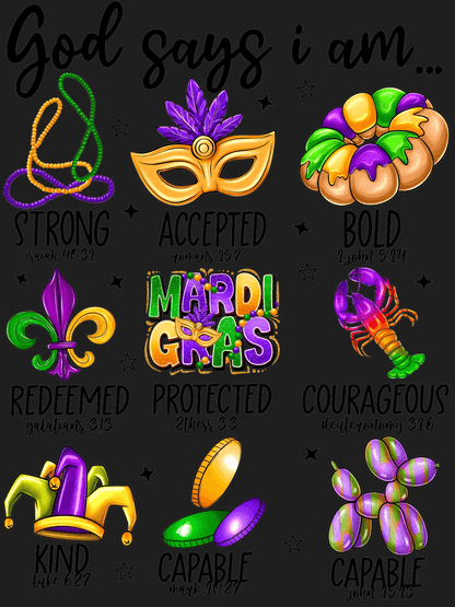 Mardi Gras Magic - DTF Ready to Press - Heat Press Transfer