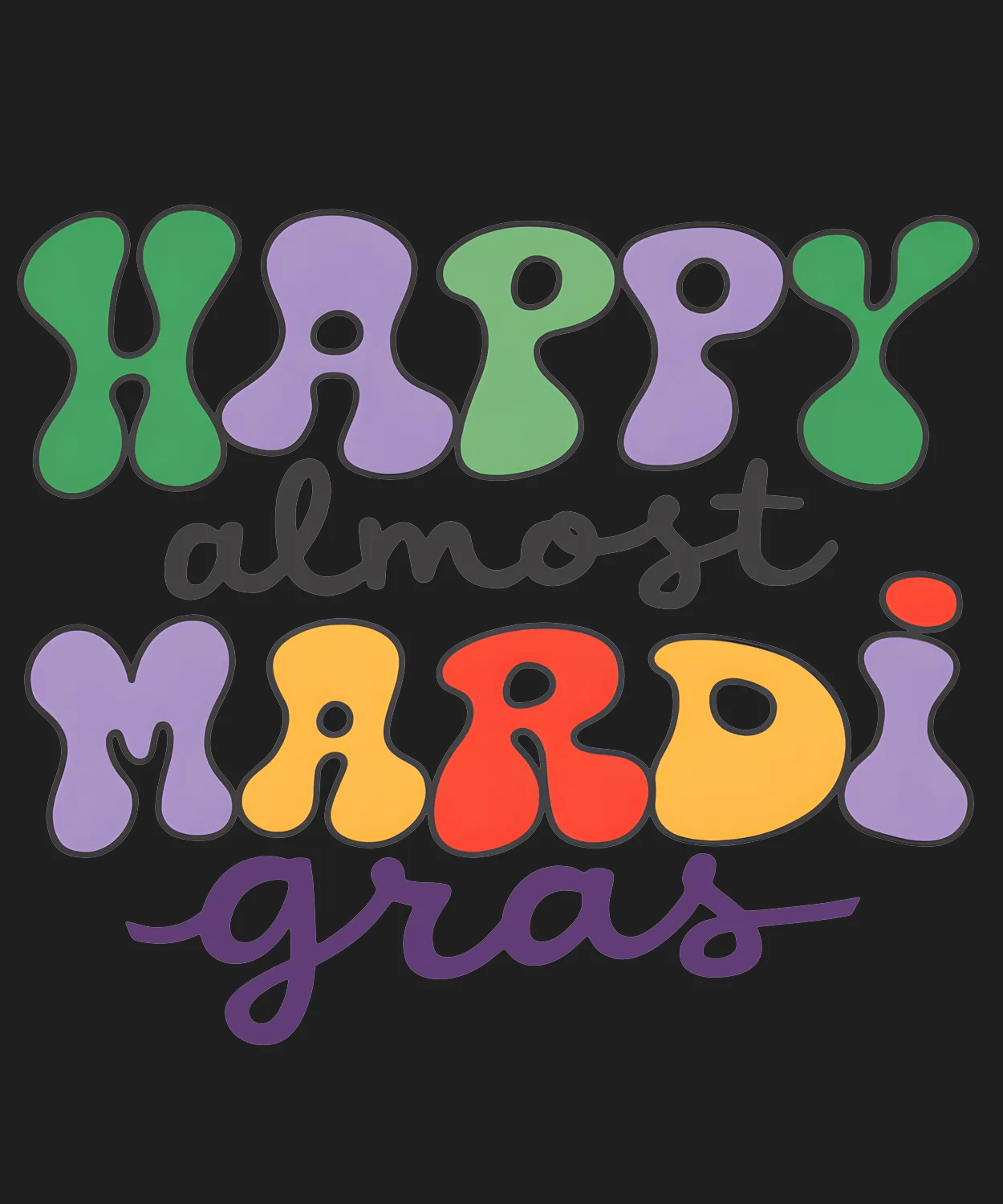 Mardi Gras Magic - DTF Ready to Press - Heat Press Transfer