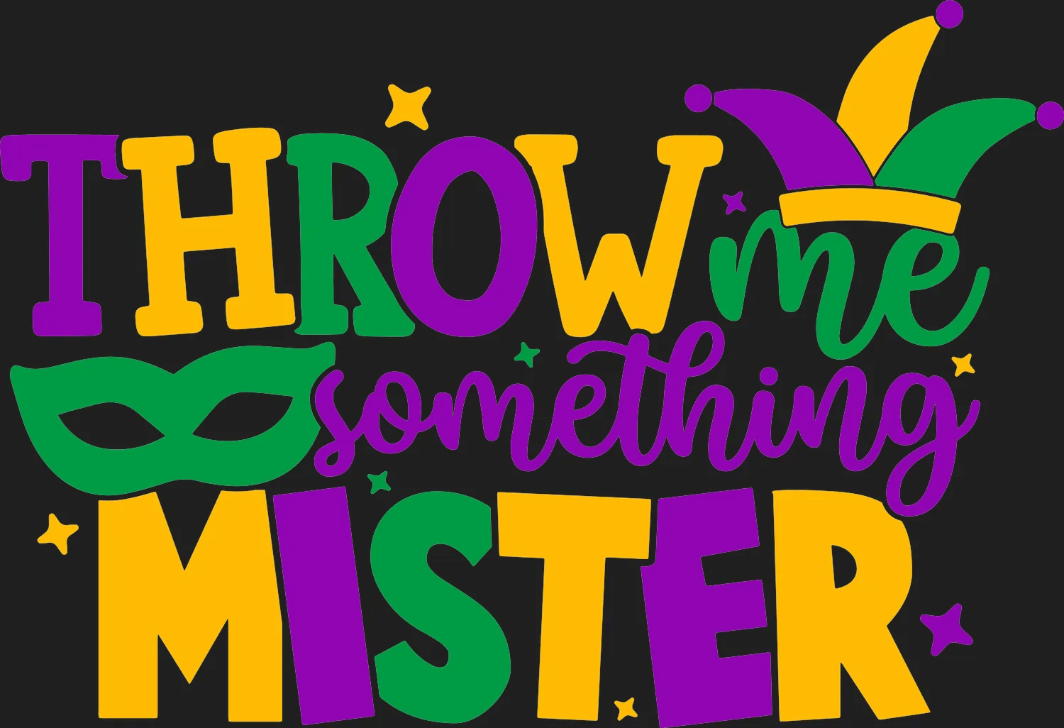 Mardi Gras Magic - DTF Ready to Press - Heat Press Transfer