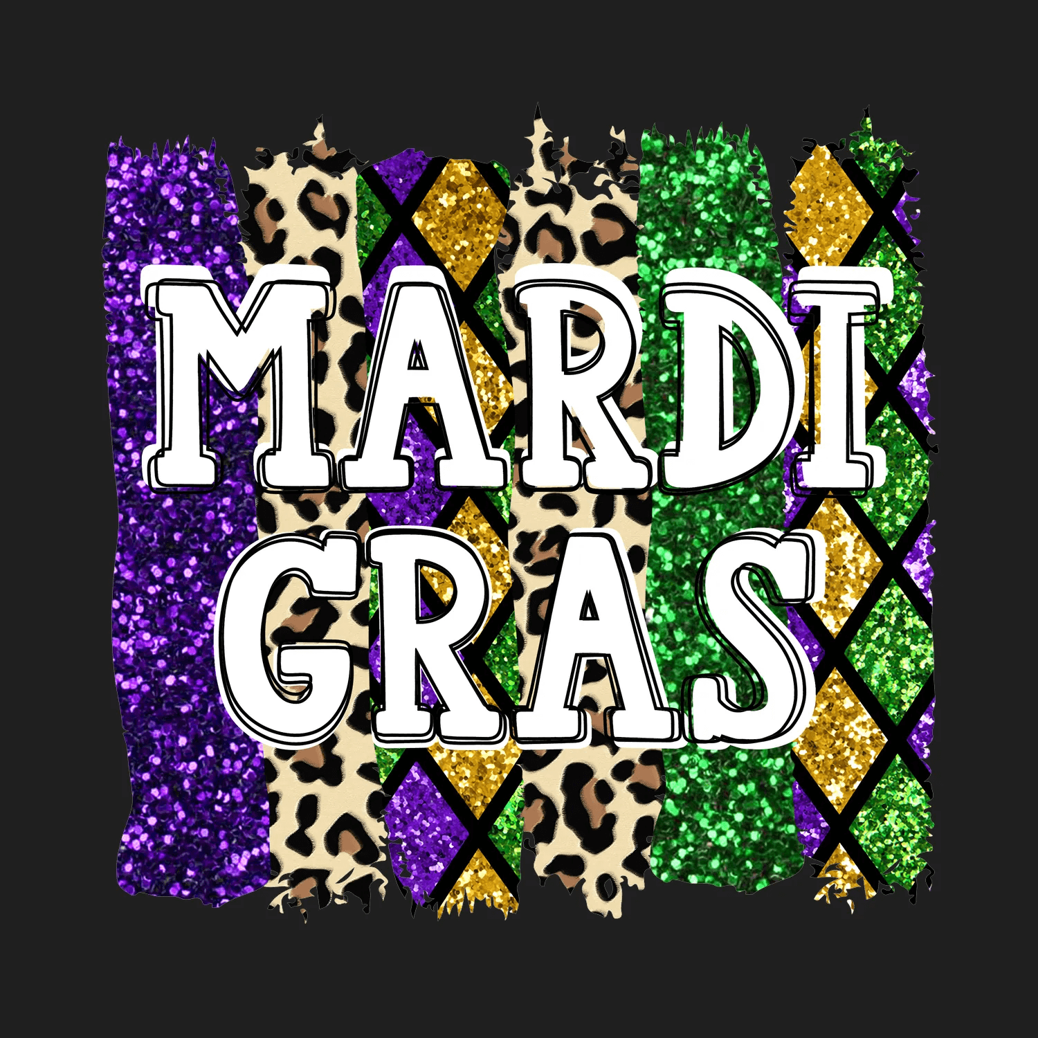 Mardi Gras Magic - DTF Ready to Press - Heat Press Transfer