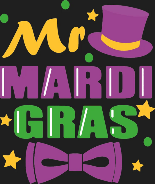 Mardi Gras Magic - DTF Ready to Press - Heat Press Transfer