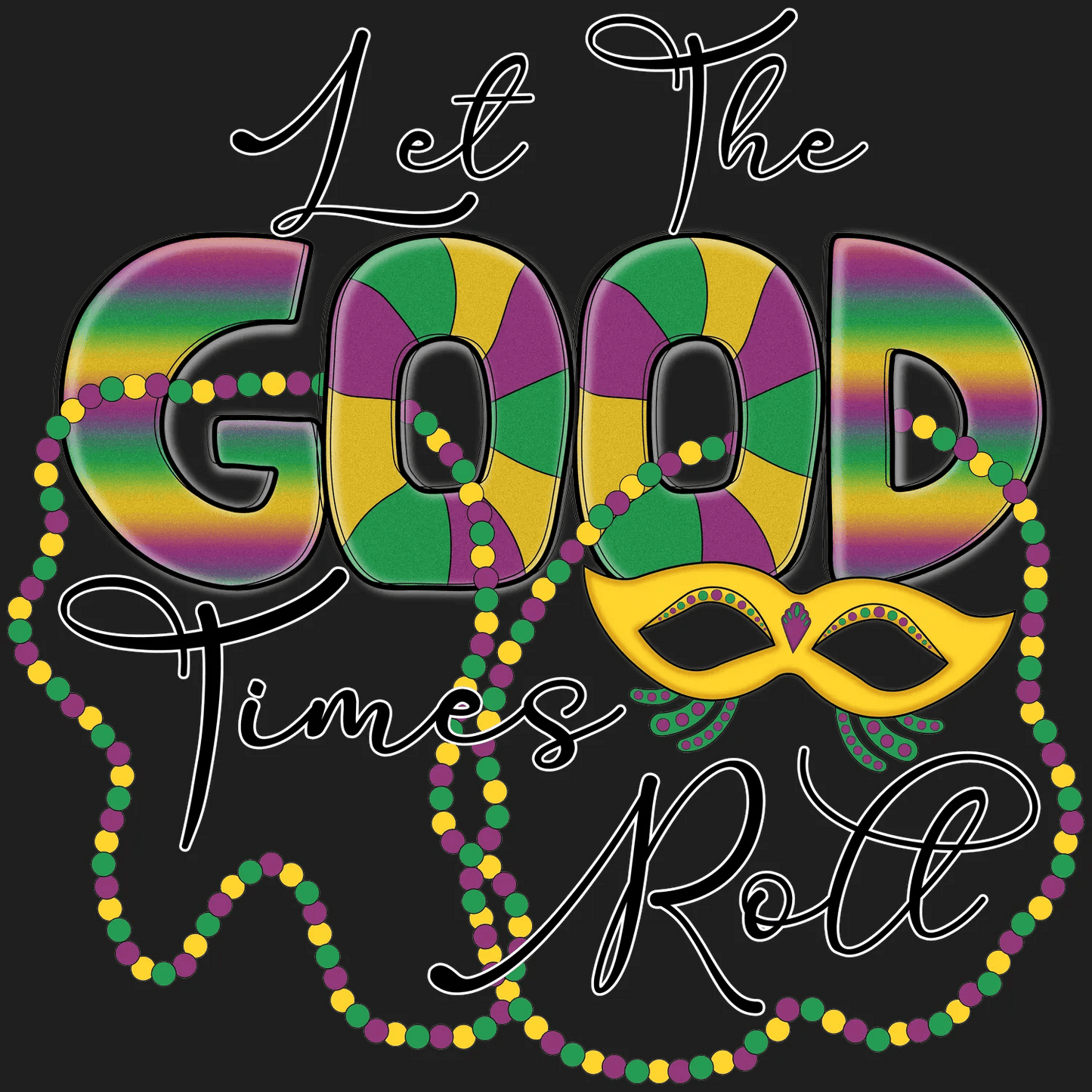 Mardi Gras Magic - DTF Ready to Press - Heat Press Transfer