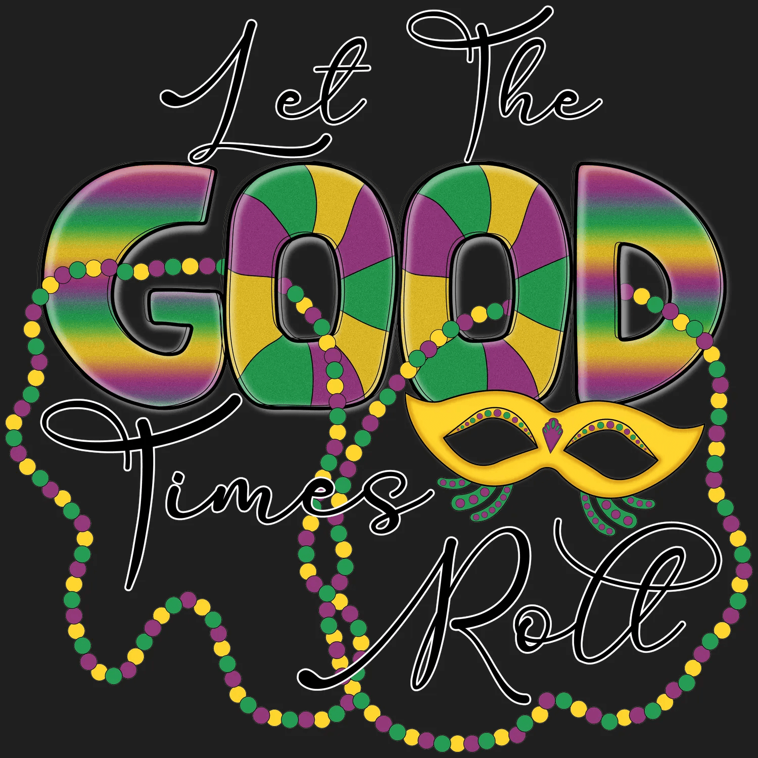Mardi Gras Magic - DTF Ready to Press - Heat Press Transfer