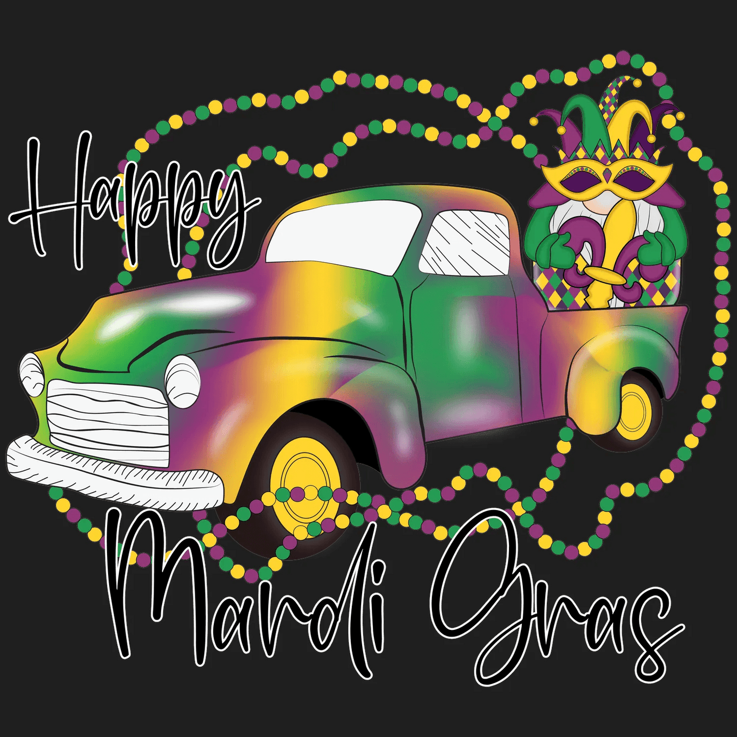 Mardi Gras Magic - DTF Ready to Press - Heat Press Transfer