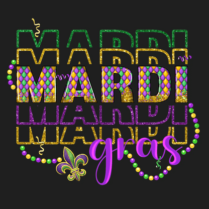 Mardi Gras Magic - DTF Ready to Press - Heat Press Transfer