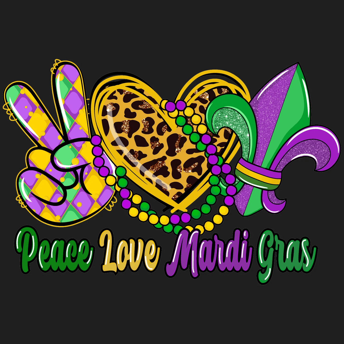Mardi Gras Magic - DTF Ready to Press - Heat Press Transfer