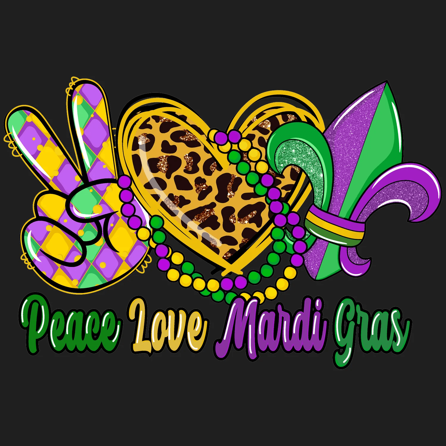 Mardi Gras Magic - DTF Ready to Press - Heat Press Transfer