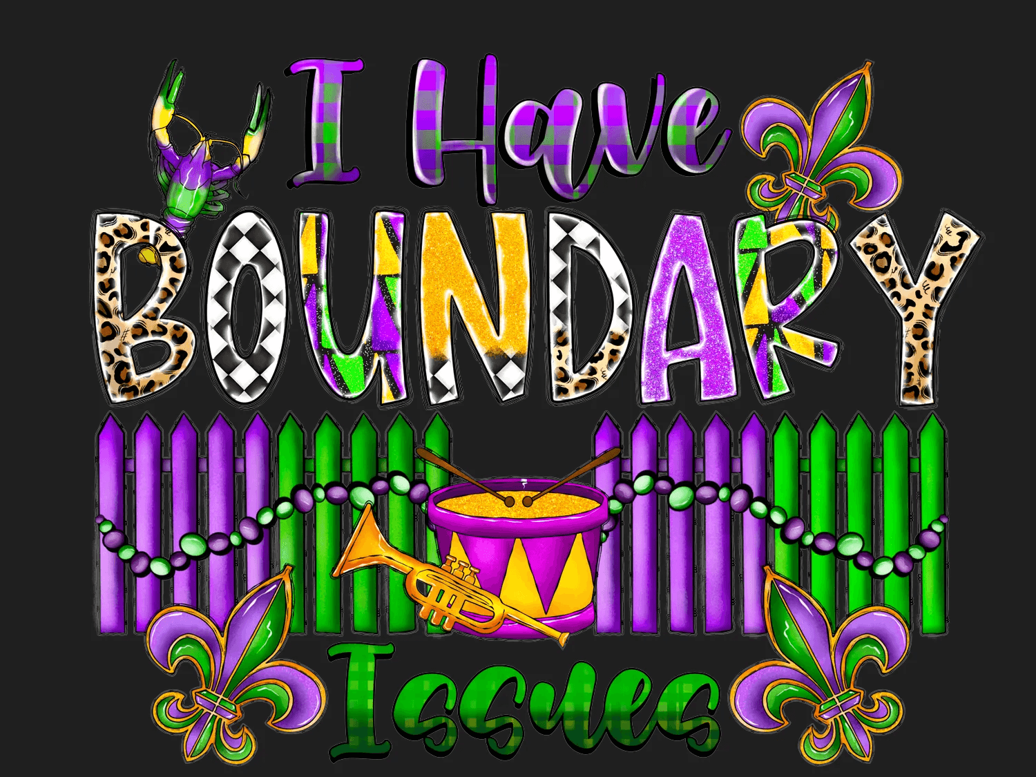 Mardi Gras Magic - DTF Ready to Press - Heat Press Transfer