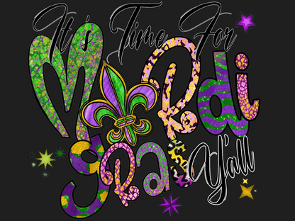Mardi Gras Magic - DTF Ready to Press - Heat Press Transfer