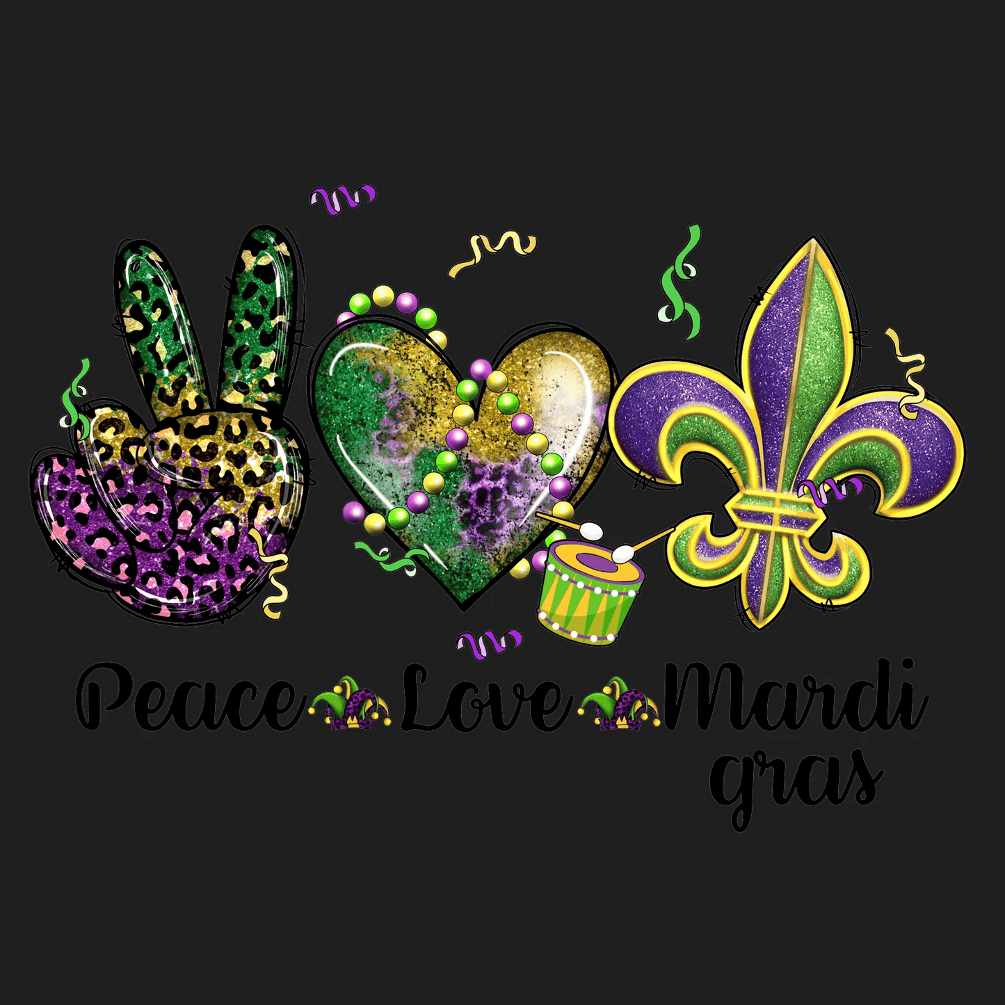 Mardi Gras Magic - DTF Ready to Press - Heat Press Transfer
