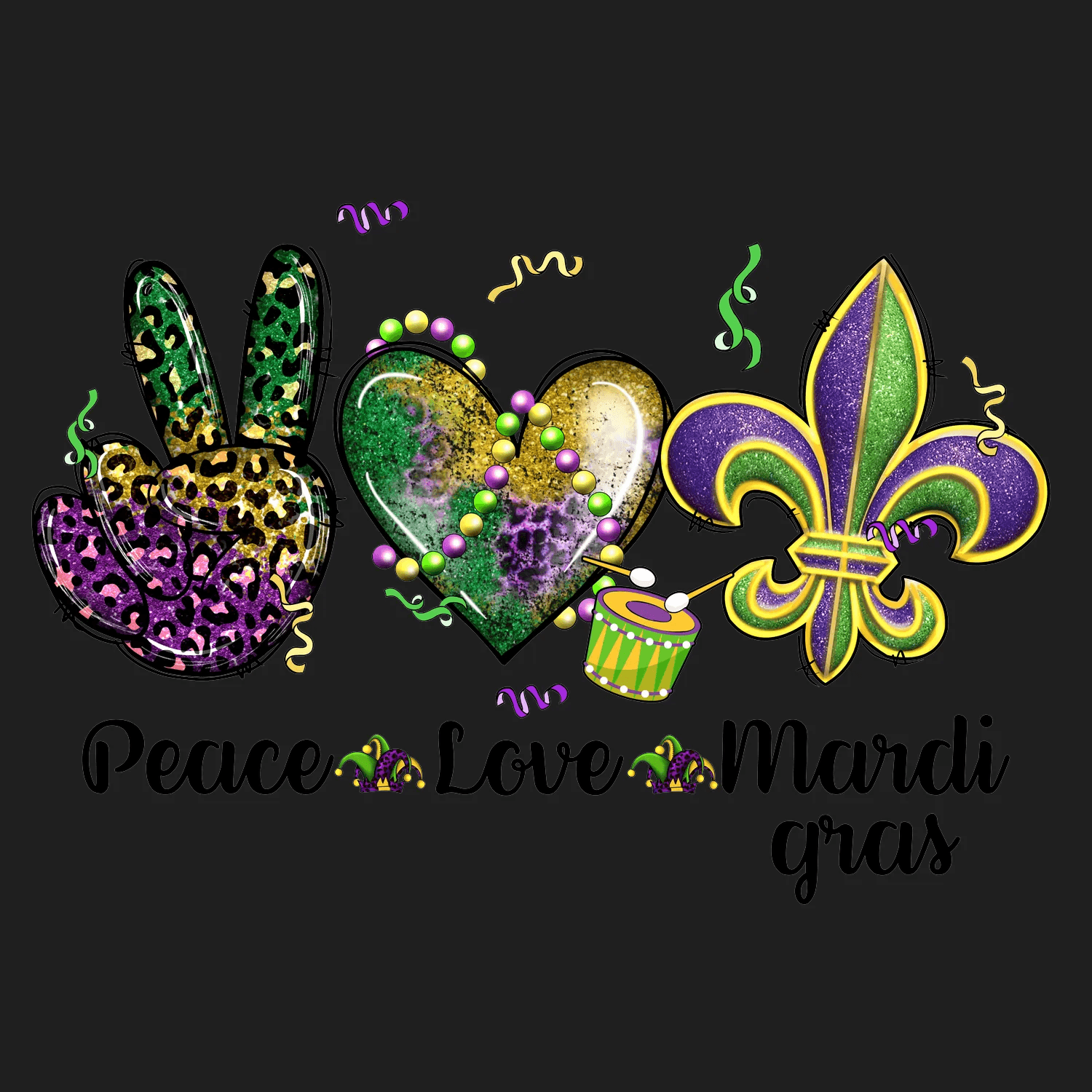 Mardi Gras Magic - DTF Ready to Press - Heat Press Transfer